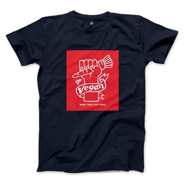 Go Vegan! - 中性版T恤 - 藏青