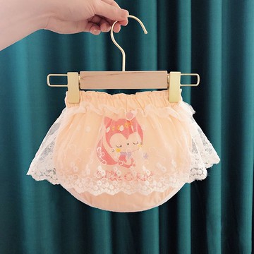 【Adabaobao® ᵗʷ 】（兒童內褲）洛麗塔風嬰兒內衣女純棉嬰兒麵包褲小女孩短褲小女孩公主內褲外穿(狐狸)