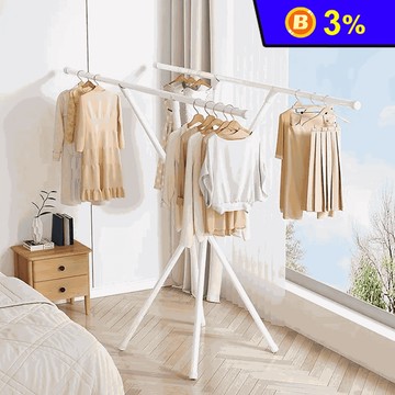 【Easy buy 居家生活】雙桿吊掛曬衣架-簡約風