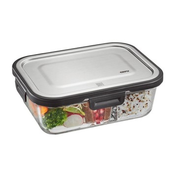 GEFU 分隔式扣式耐熱玻璃微波盒 500ml + 300ml  1個  1個容器 + 1個密封蓋