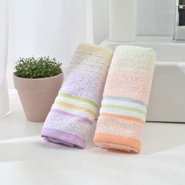 興隆32支精梳棉毛巾2入-粉紫