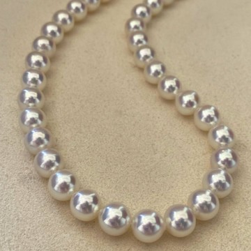 5.5-9mm 日本海水 akoya珍珠 串鏈 項鏈 鎖骨鏈 正圓珍珠 極光天女 rose氣質設計