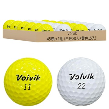Volvik 飛躍 兩層 高爾夫球 V163402WWWW 白色30顆 + 黃色15顆 套組  1組  白色  黃色  45顆