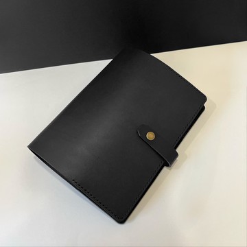 【男生禮物】SKYFALL A5 六孔活頁皮革筆記本/手帳/植鞣革-曜石黑