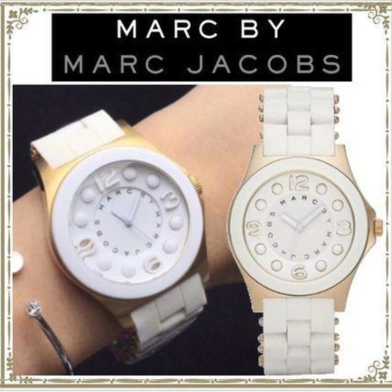 ビッグフェイスMARC JACOBS マークジェイコブス ホワイト 時計 | LINE