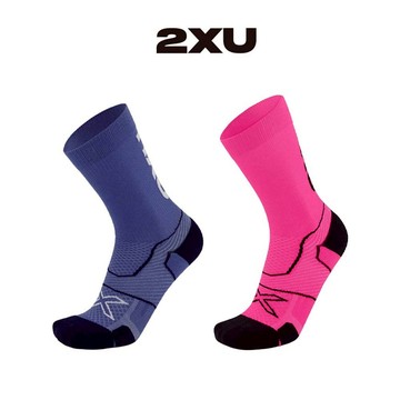【2XU】U Vectr Cushion Crew Socks 中性 速乾緩震足弓機能運動中筒跑襪(兩色任選)