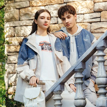 FILA 女平織連帽外套-牛仔 5JKA-1427-KK