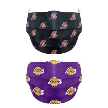 NBA授權 三層式拋棄口罩 湖人 雙色