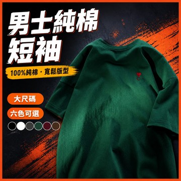 台灣出貨 100%純棉 印花短袖 男 M-5XL 寬鬆 正韓穿搭 夏天必備 街頭穿搭 男裝 夏季 百搭 寬版 6DTJ