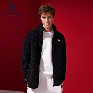 uspoloassn抓絨男戶外秋冬保羅沖鋒衣內膽保暖搖粒絨加絨休閑外套