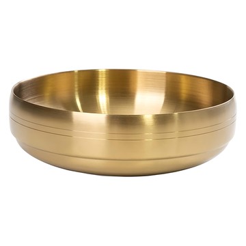 Kitchen-Art 錦上添花鈦塗層不鏽鋼雙層淺碗 21cm  1個  金色