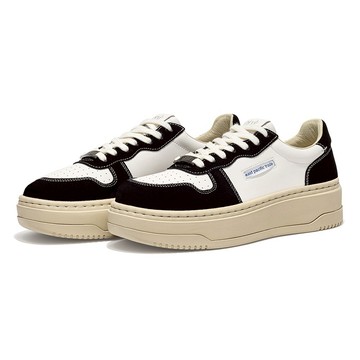 韓國 ept COURT HIGH 厚底皮革板鞋 黑白 - 27cm