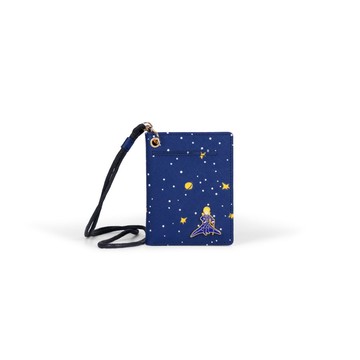 【小王子Le Petit Prince聯名款】閃耀星空 真皮卡片錢包-星空藍 LPPW76037-9