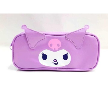 小禮堂 Sanrio 三麗鷗 酷洛米 皮革拉鍊筆袋 (大臉款)