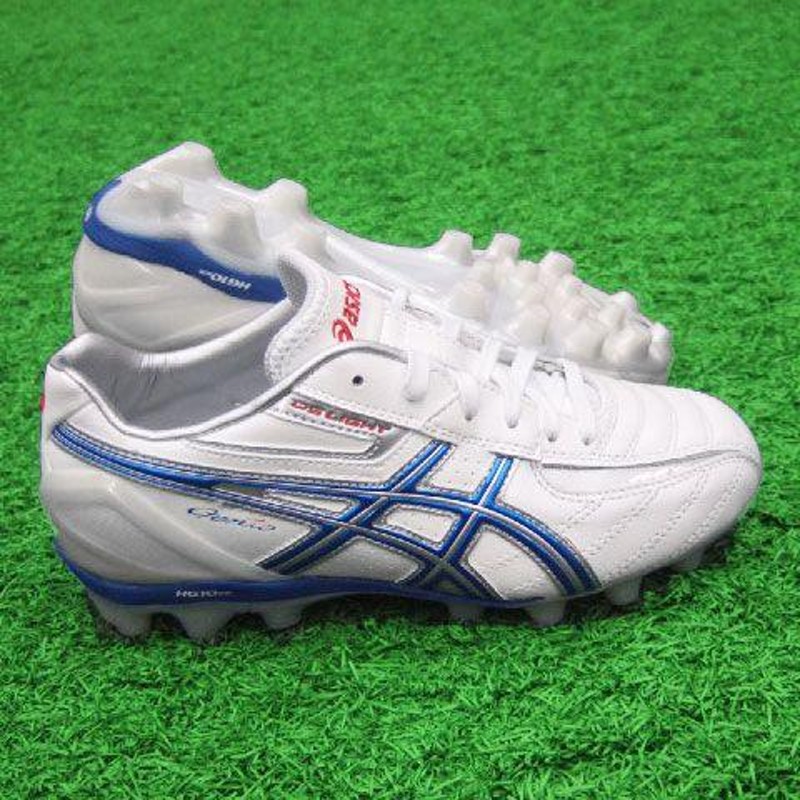 DS ライト ジェニオ Jr パールホワイト×ブルー 【asics|アシックス】サッカージュニアスパイクtsi717-0043 | LINEショッピング