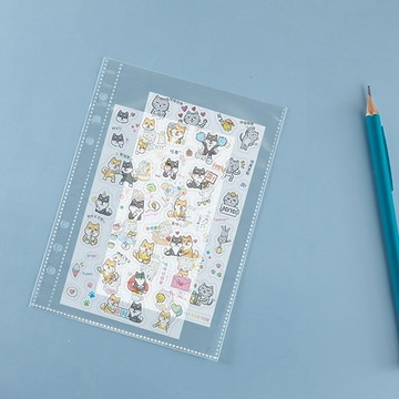 珠友 PC-30068 A5/25K 6孔收納冊單格內頁/透明資料夾/多功能收納袋/單格雙層收納-5張 好好逛文具小舖