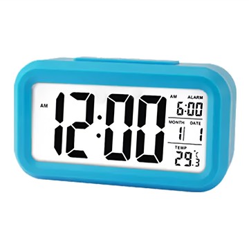 E.dot 多功能LED感光懶人智慧鬧鐘  超大數字顯示  溫度顯示  藍色