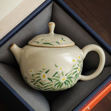 汝窯陶瓷泡茶壺家用功夫茶具泡茶器中式高檔辦公室茶壺單壺茶水壺