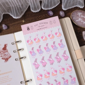 送禮物兔兔透明貼紙