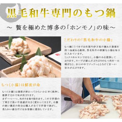 ふるさと納税 朝倉市 黒毛和牛専門　もつ鍋こうづき　もつ鍋セット　醤油味　2〜3人前