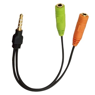 Songwin 尚之宇 電腦專用耳機麥克風轉手機用 3.5mm  15cm  1條  綠色 + 橘色