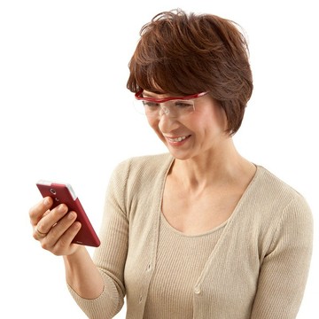 美甲、美睫業推薦 日本Hazuki眼鏡式放大鏡1.32倍-標準鏡片(亮紅)