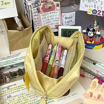 ins大容量筆袋簡約小清新韓版鉛筆盒不撞款小眾學生少女心文具袋
