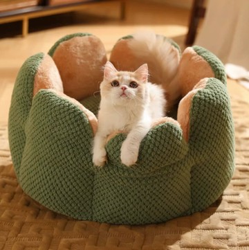 貓窩 花瓣貓窩四季通用冬季保暖半封閉式貓床冬天狗窩寵物貓咪睡覺的窩