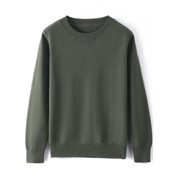 2025冬季毛衣女圓領外穿加厚長袖寬松純棉內搭純色針織打底衫