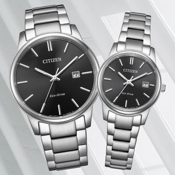 CITIZEN星辰 PAIR系列 光動能時尚對錶 新年禮物 推薦 送禮 (BM6978-93E+EW2318-90E)