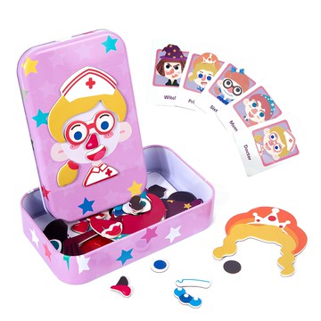 娃娃國 磁性創意鐵盒 表情女孩  1組