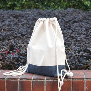 束口後背包/束繩包/束口袋 ~ 清新簡約型 Blue gray (B221) RS