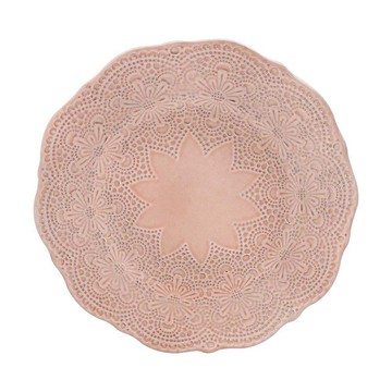 義大利VBC casa手工浮雕蕾絲系列21cm沙拉盤(粉紅色)