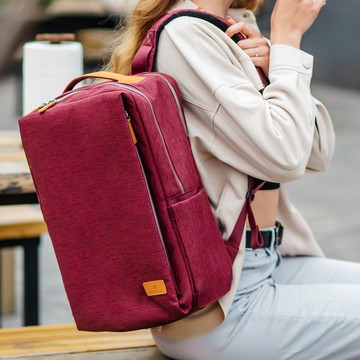 Siena Pro 15 智能背包-紅色|上班通勤旅遊 USB充電 防潑水