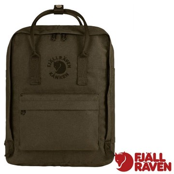 【Fjallraven 北極狐】Re Kånken 多功能環保輕量防潑水日用背包16L_23548-633 深橄欖