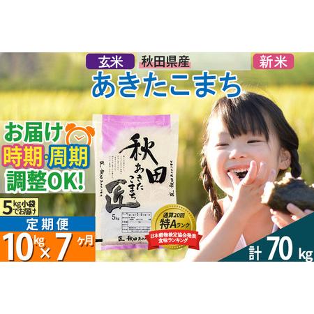 ふるさと納税 ＜新米＞ 《定期便7ヶ月》秋田県産 あきたこまち 10kg (5kg×2袋)×7回 令和5年産 時期選べる10キロ お米 秋田県仙北市