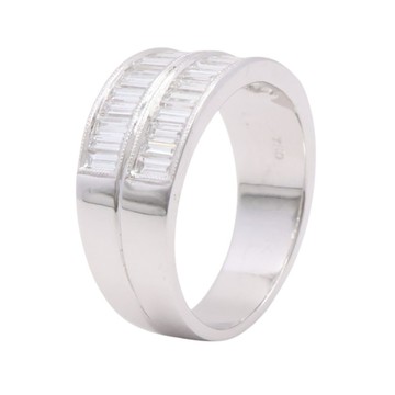 JEWELRY 無品牌珠寶 戒指 #53 方鑽 18K白金 【二手名牌BRAND OFF】