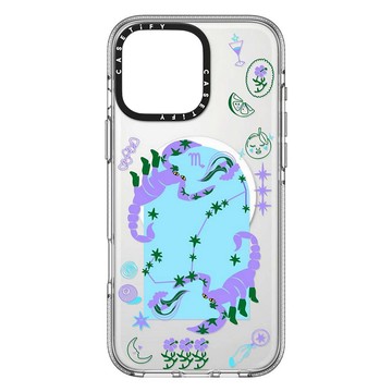 CASETiFY MagSafe 兼容透明手機殼  天蠍座 透明色 + 藍色  iphone 16 pro max