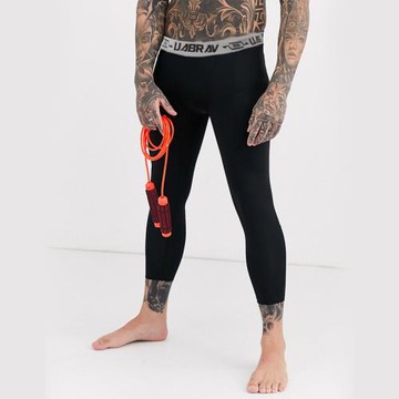 籃球運動七分緊身褲 跑步健身訓練壓縮褲透氣速干高彈力打底褲男