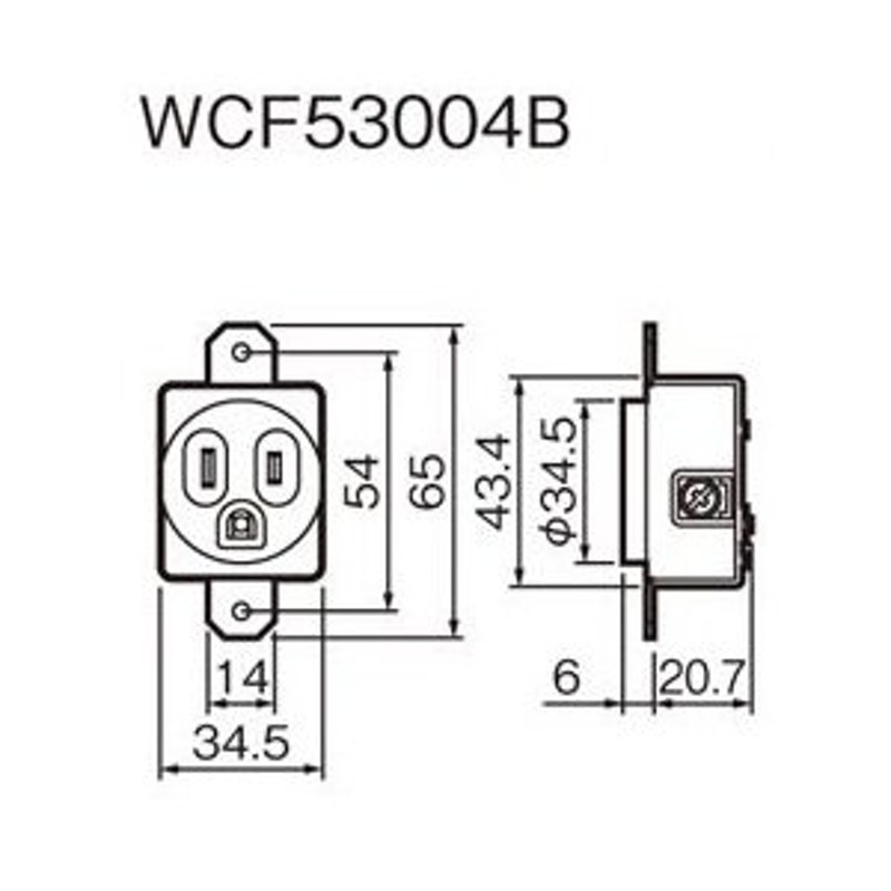 パナソニック 設備工事用配線器具・電材機器用コンセントWCF53004B