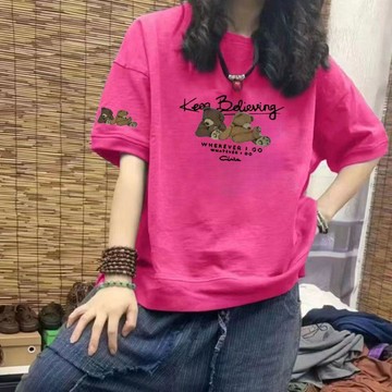 台灣现貨 可愛短袖 短袖t恤女 純棉t恤 女生上衣 夏季短袖 大尺碼女裝 日系短袖 女上衣 情侶裝 oversize