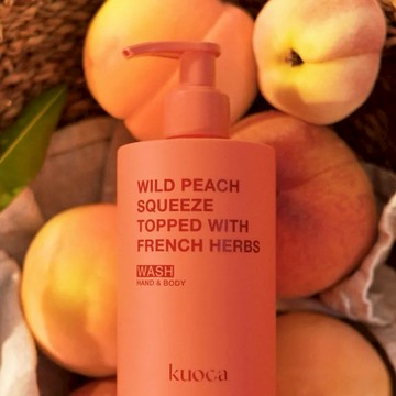 【ELLESHOP】生日禮物、感謝禮物 🎁 kuoca-野桃 手部 & 身體兩用潔膚露
