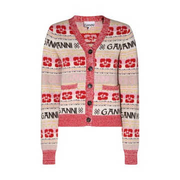 Ganni - Multicolour Wool Blend Cardigan