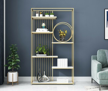 北歐鐵藝置物架輕奢客廳玄關落地多層收納儲物架辦公室隔斷展示架 雙11全館免運