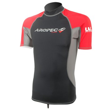 【【蘋果戶外】】零碼出清 AROPEC SS-3K66M-RD(黑/紅) 男款 短袖萊克衣 台灣製 亞洛沛 專業四針剪裁 抗UV