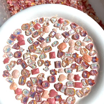 💚Hannah💛2026新款穿戴甲配飾材料DIY配件美甲裝飾新款粉色係美甲飾品鴿子蛋蝴蝶愛心尖底異形水蜜桃腮紅混款美