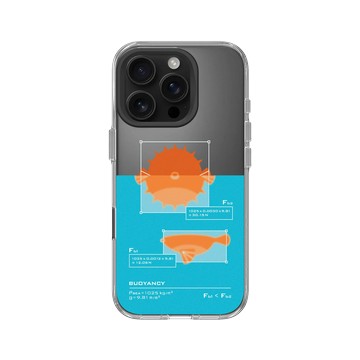 iPhone 16 Pro Clear Case（相機按鈕） 透明 - Ocean Collection: Let's Sea 海洋系列：一路向海 - 河豚浮力公式