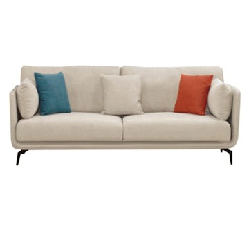 文創集 林德亞麻色透氣棉麻布三人座沙發椅-213x89x66cm免組