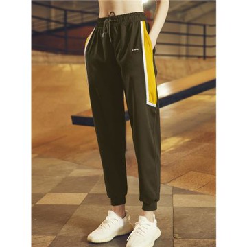 小溪家復古軍裝風寬松休閑運動褲秋季梭織輕薄健身速干9分長褲女