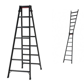 長谷川Hasegawa-黑色輕量鋁梯A字梯直梯兩用梯RHB-21